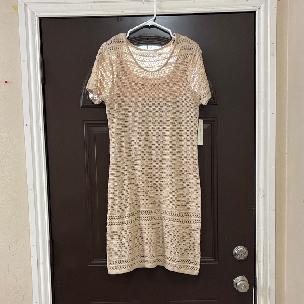 Madison +Hudson Chic Cream Crochet Mini Dress